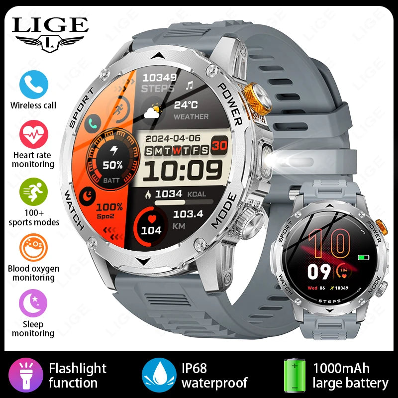 Men’s Smartwatch Large Battery Waterproof Fitness
