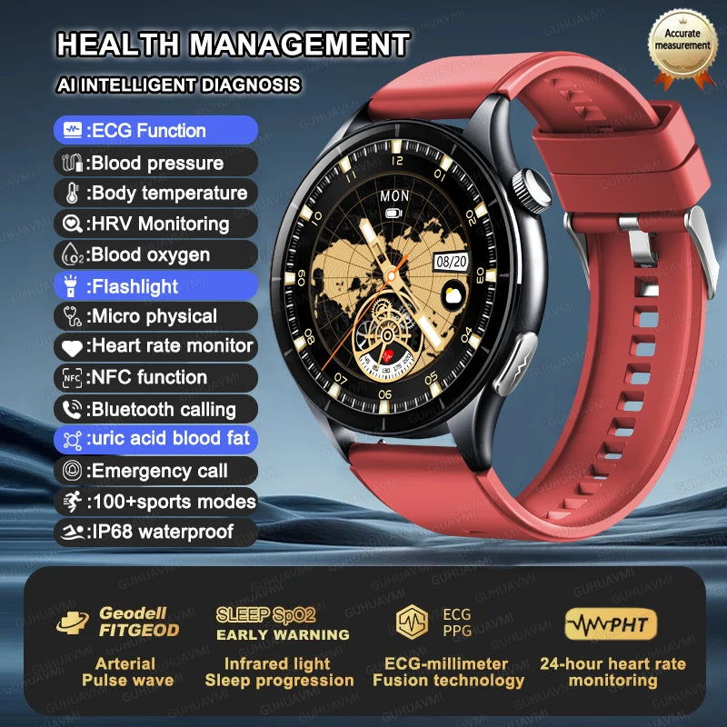 2025 ECG+PPG Health Smartwatch for Men & Women