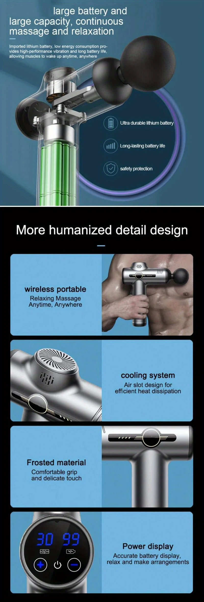 Portable Fascia Massage Gun – Deep Muscle Relaxation & Fitness