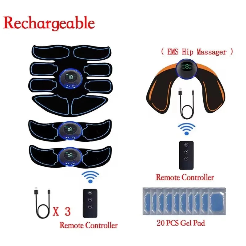 EMS Abdominal & Arm Muscle Stimulator – USB Charging Fitness Patches