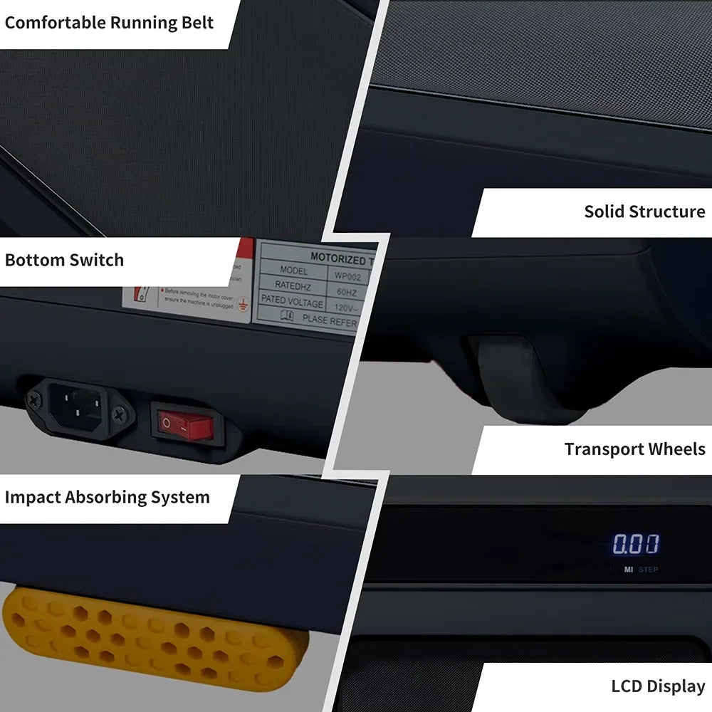 High-Efficiency Brushless Treadmill – LED Display & Countdown Modes