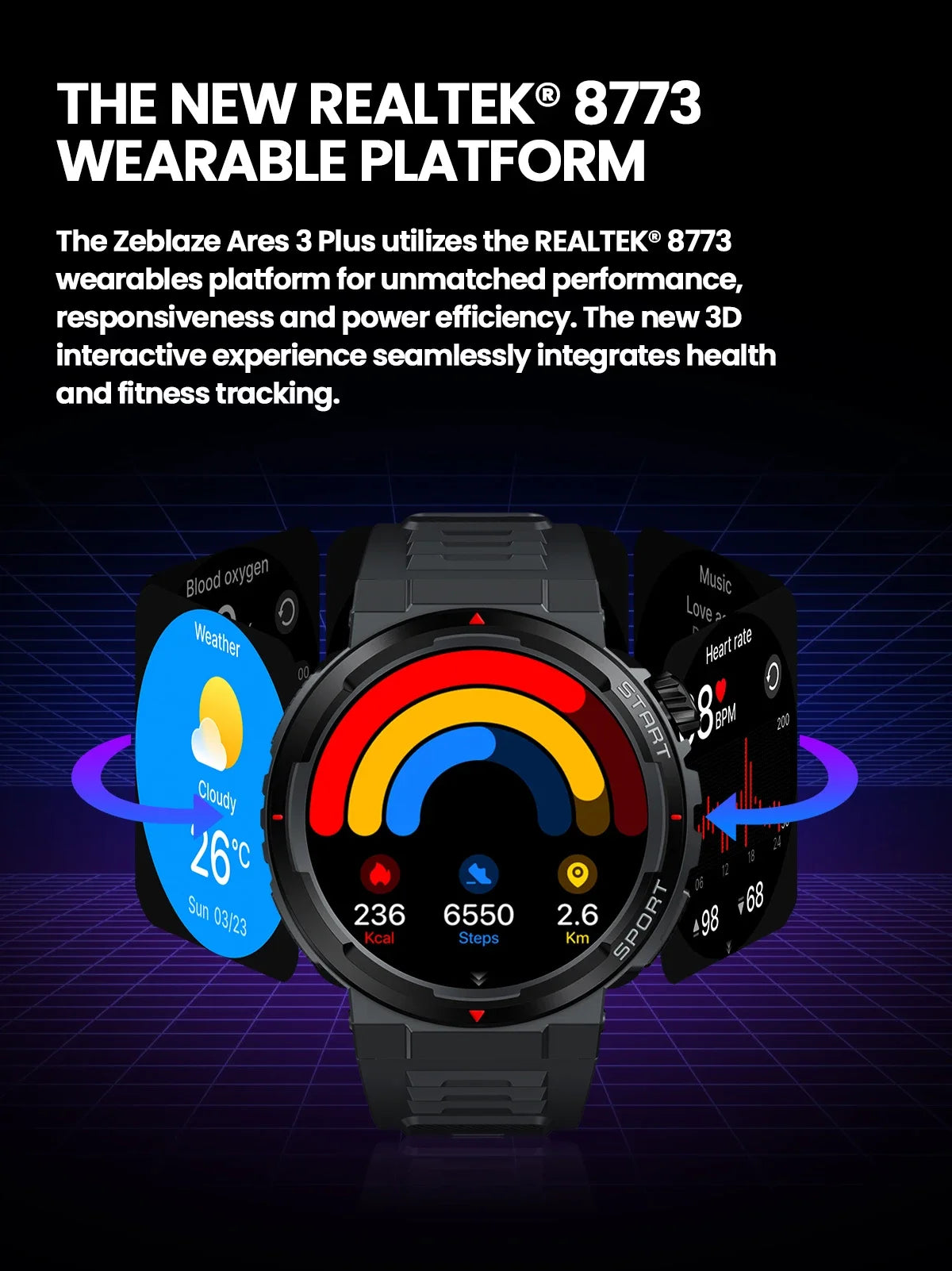 Zeblaze Ares 3 Plus Smartwatch 1.43'' AMOLED