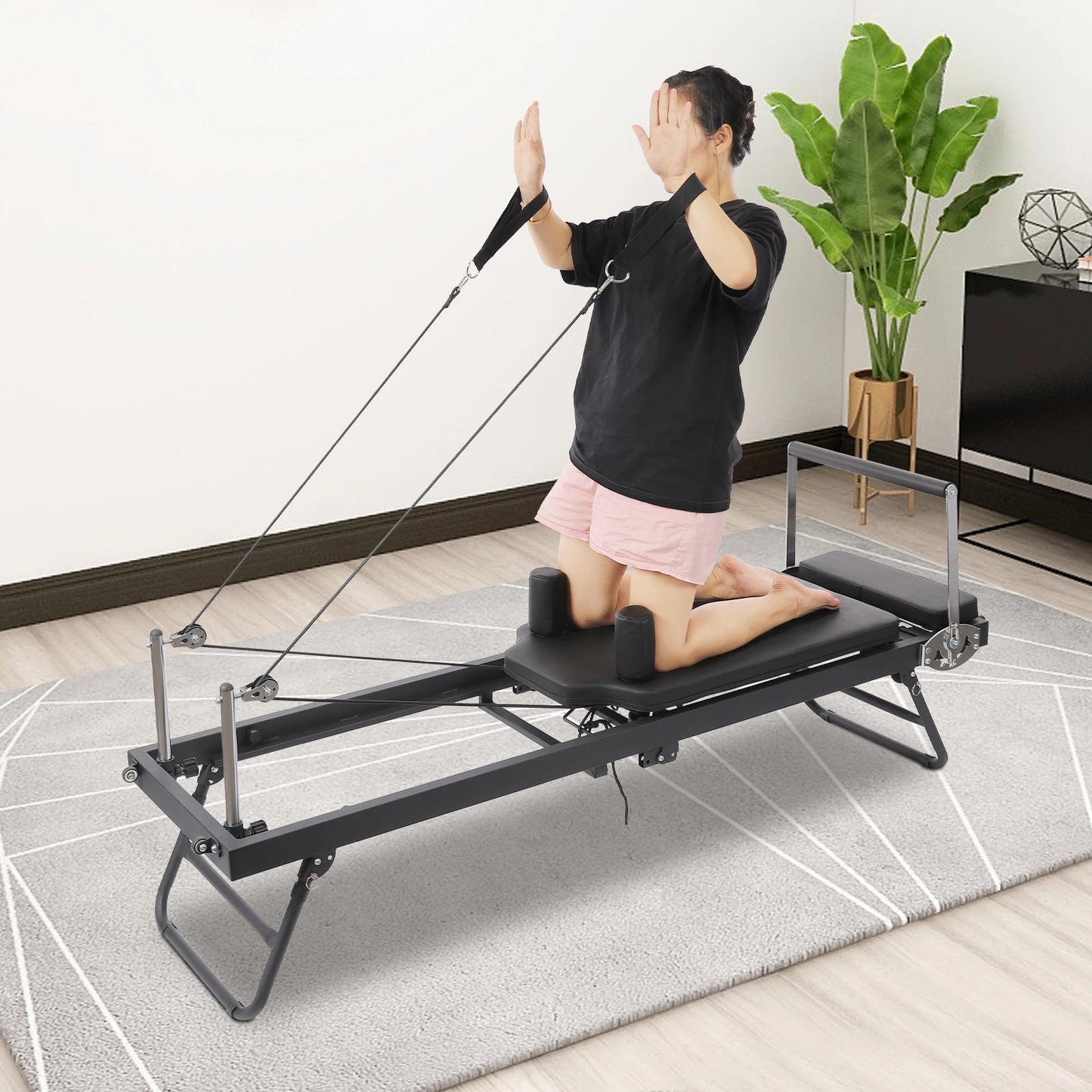 Foldable Pilates Reformer – Steel Yoga Fitness Equipment