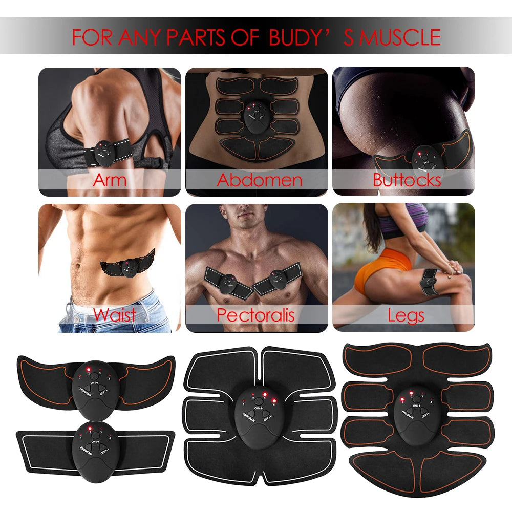EMS Muscle Stimulator – 6-Mode Ab, Hip & Arm Trainer