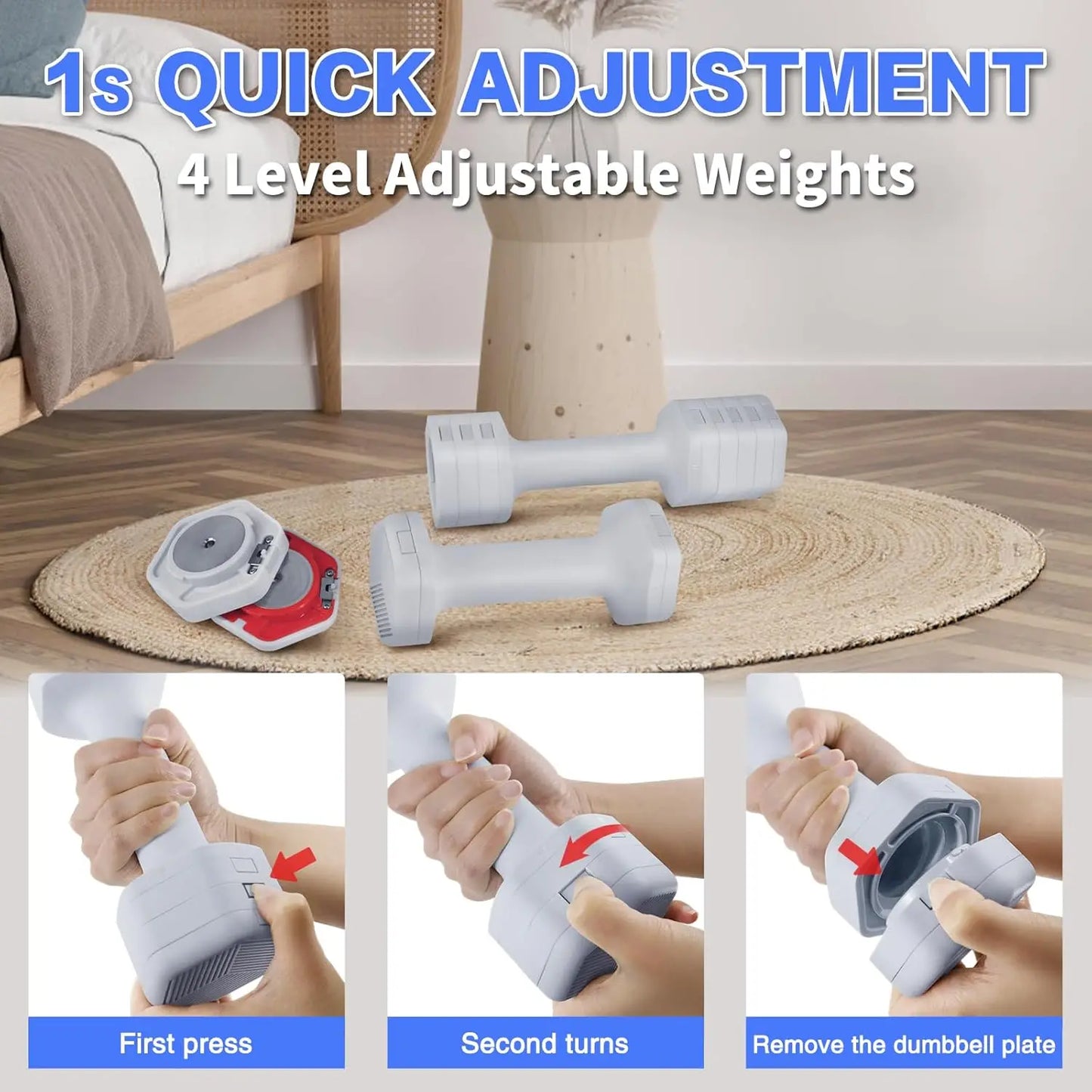 Adjustable Dumbbells Set – 2–5lb Free Weights for Home Gym