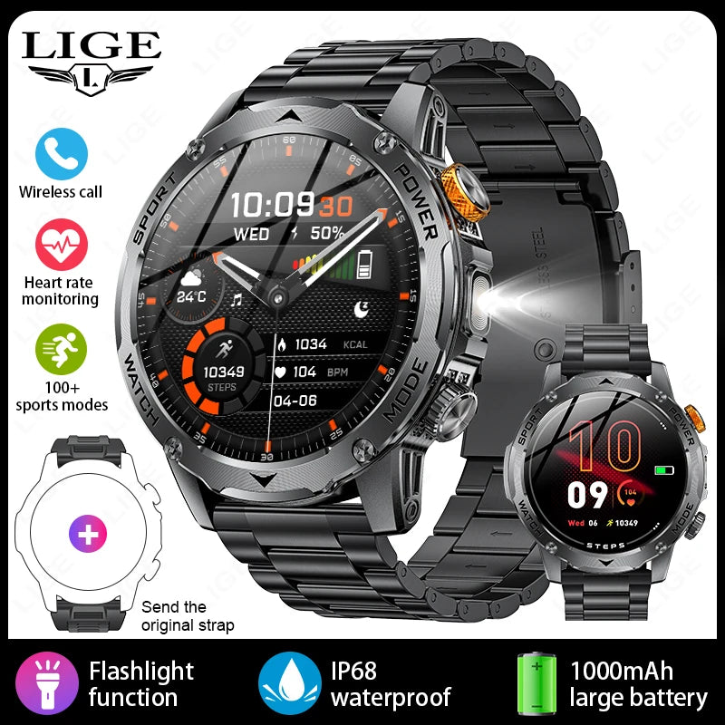 Men’s Smartwatch Large Battery Waterproof Fitness