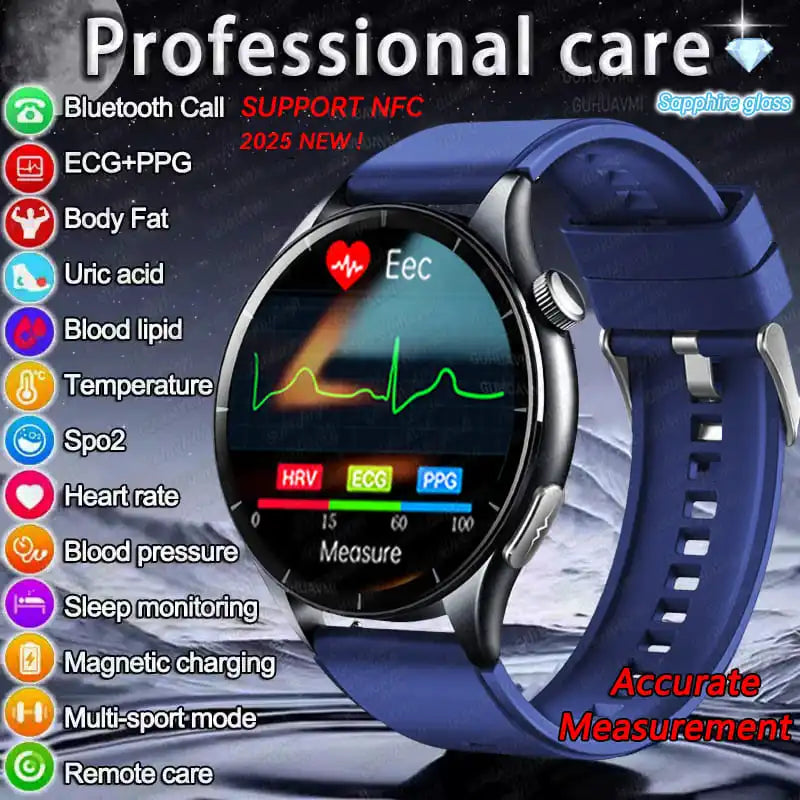 2025 ECG+PPG Health Smartwatch for Men & Women