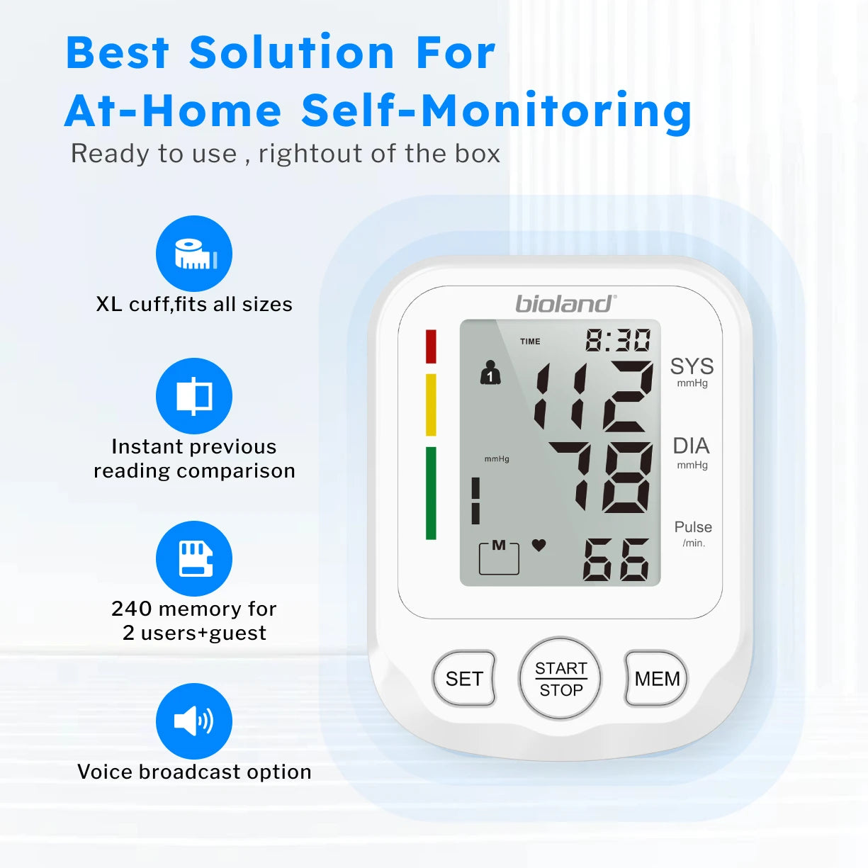 Digital Upper Arm Blood Pressure Monitor – Automatic BP & Heart Rate
