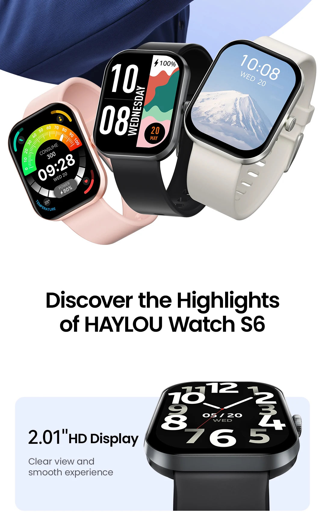 Watch S6 Smartwatch 2.01" HD Display