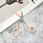 Pink Eyebrow Scissors – Stainless Steel Trimming Tool with Comb