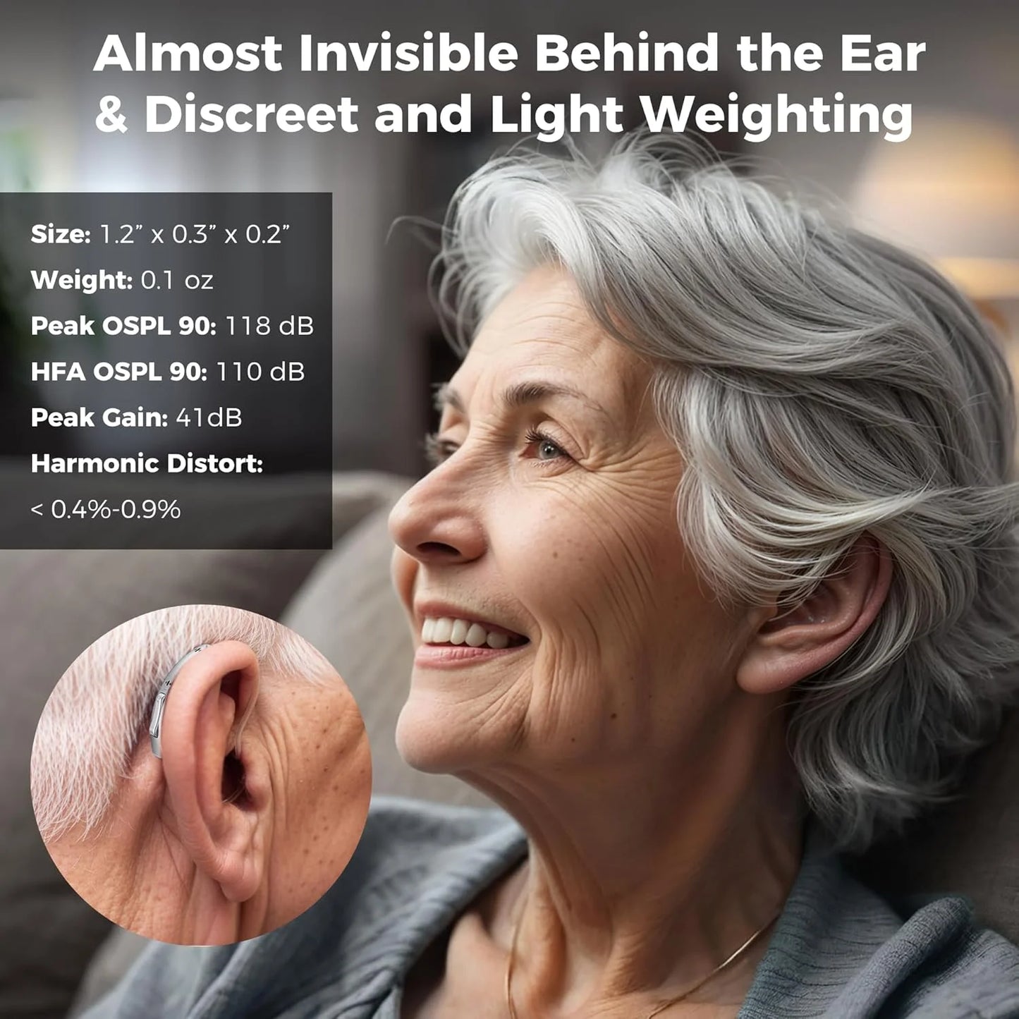 Bluetooth Hearing Aid – 16-Channel Rechargeable with Noise Cancelling