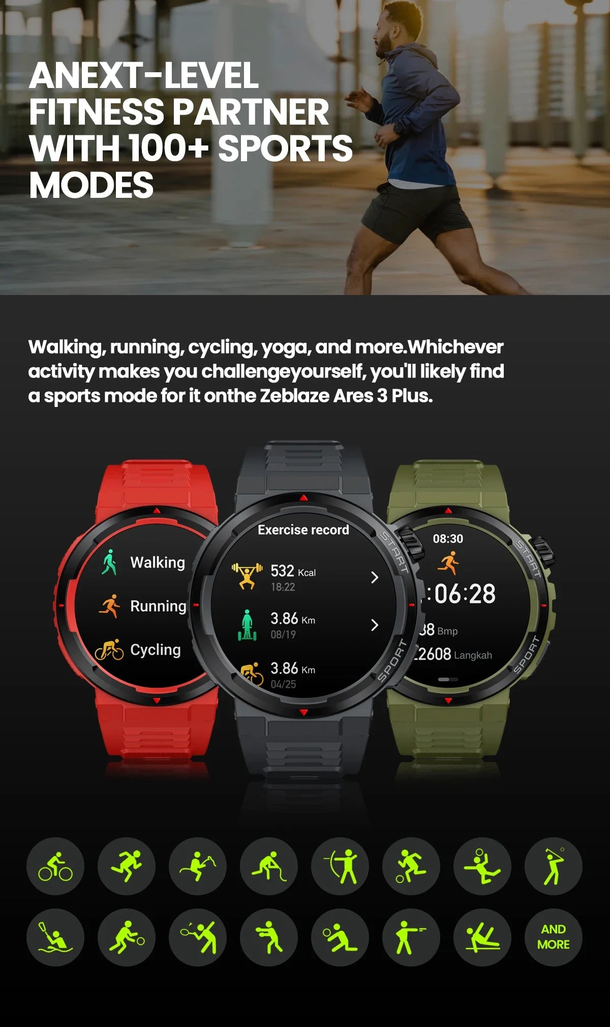 Zeblaze Ares 3 Plus Smartwatch 1.43'' AMOLED