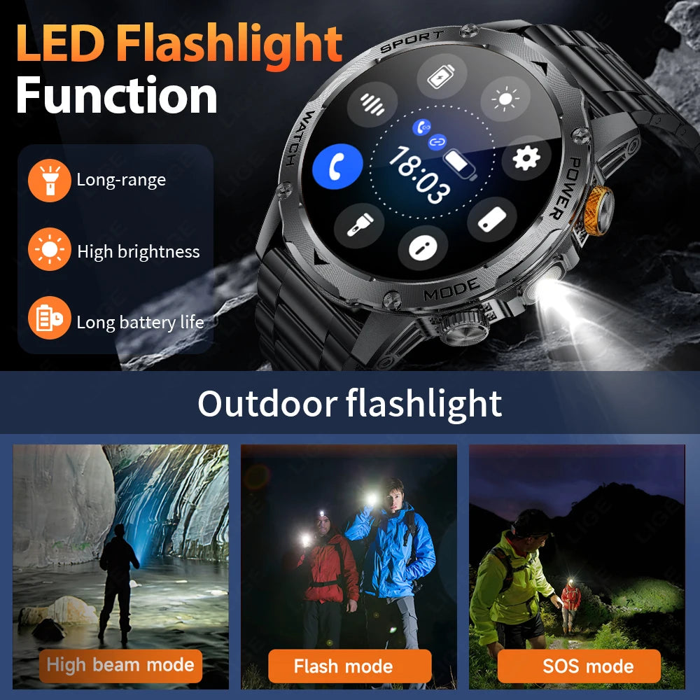 Men’s Smartwatch Large Battery Waterproof Fitness