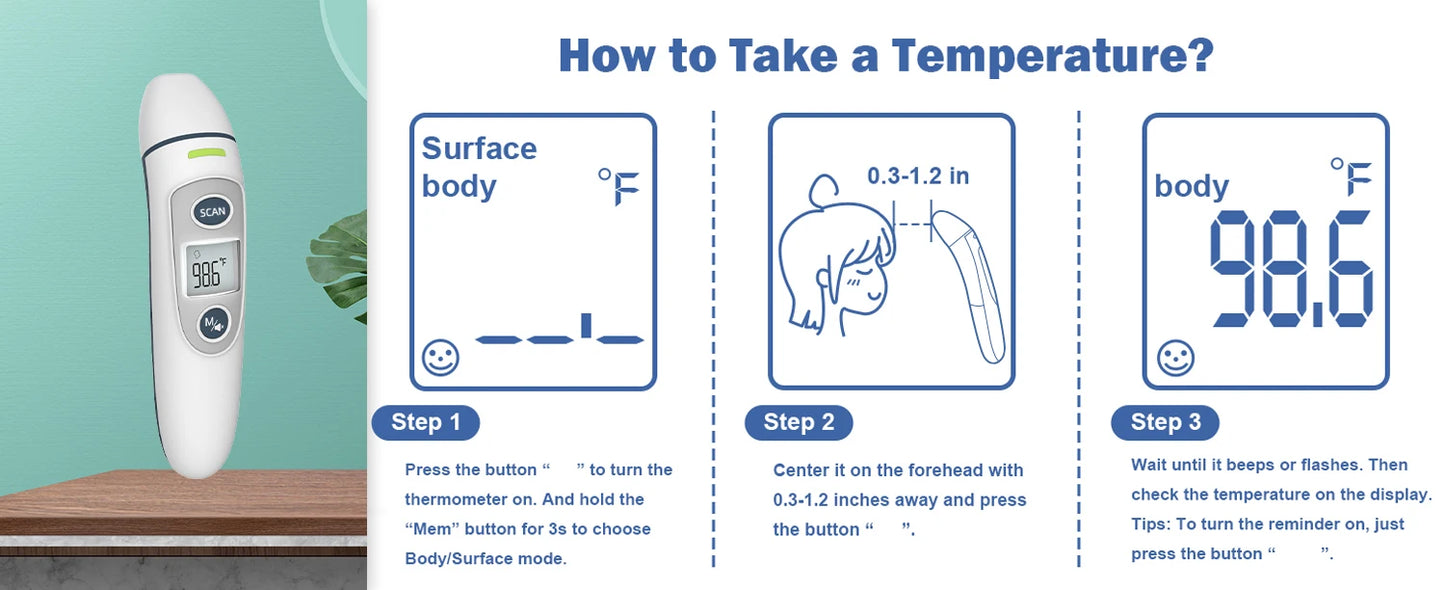 Digital Ear & Forehead Thermometer – 1-Second Reading