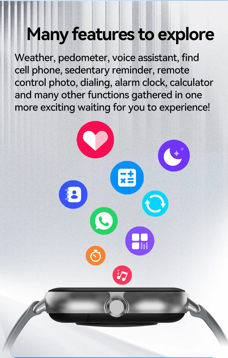 2025 Smartwatch – Full Touch Fitness & Bluetooth Call Watch