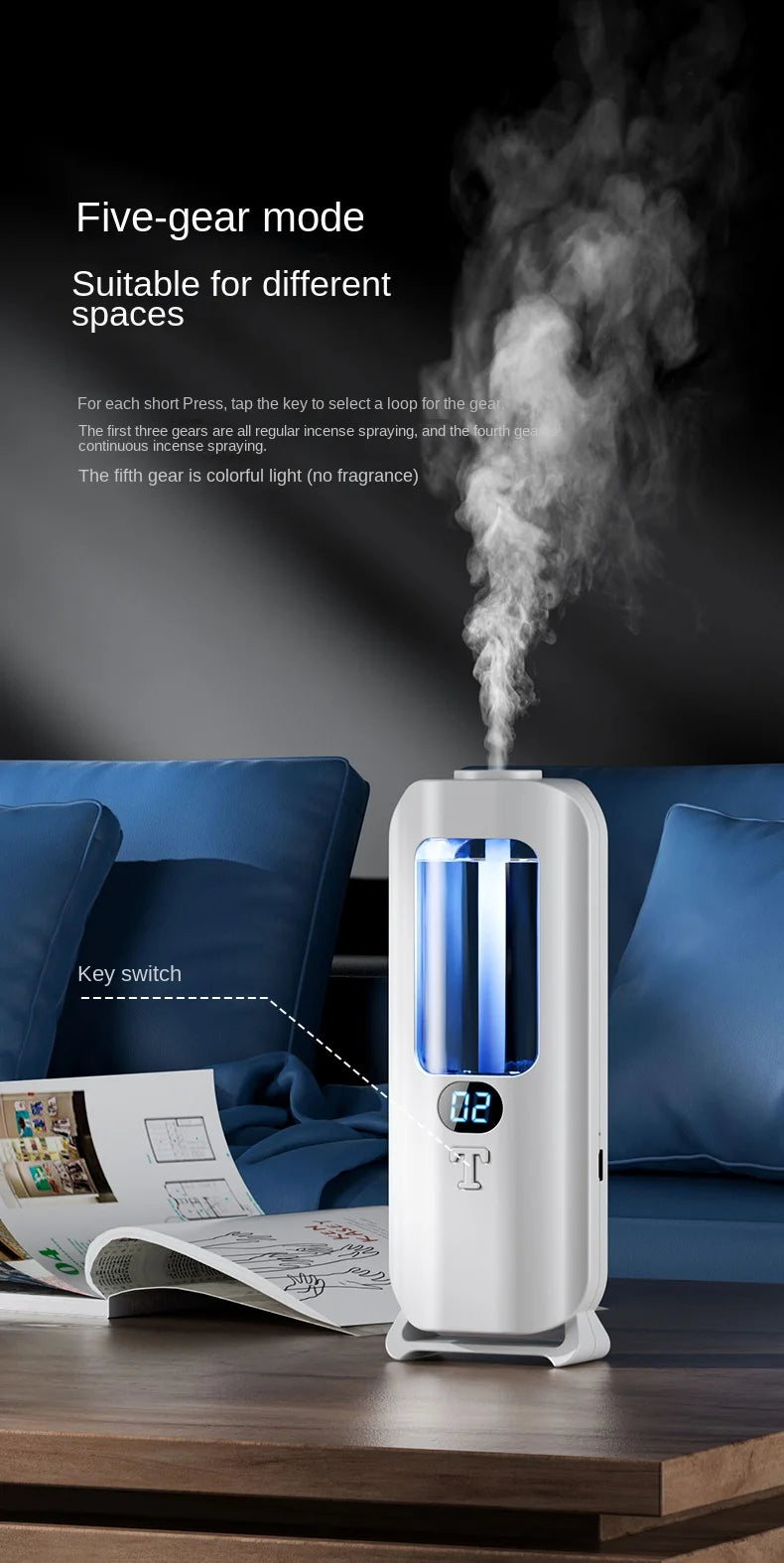 Automatic Aromatherapy Diffuser – Digital Humidifier with Colored Lights