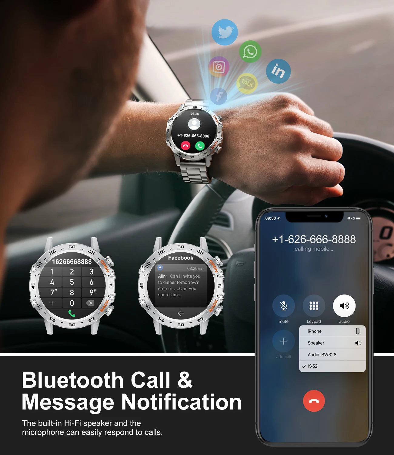 1.39" Bluetooth Call Smartwatch for Men