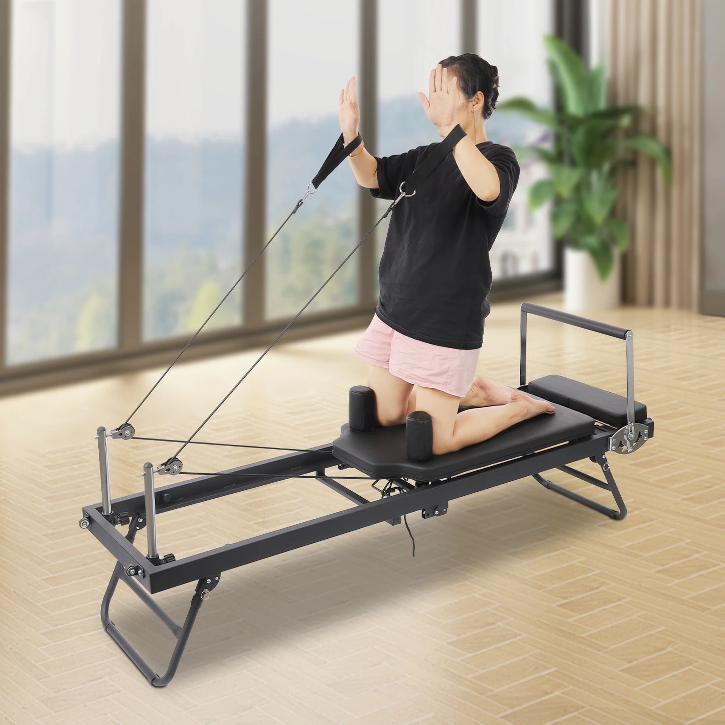 Foldable Pilates Reformer – Steel Yoga Fitness Equipment