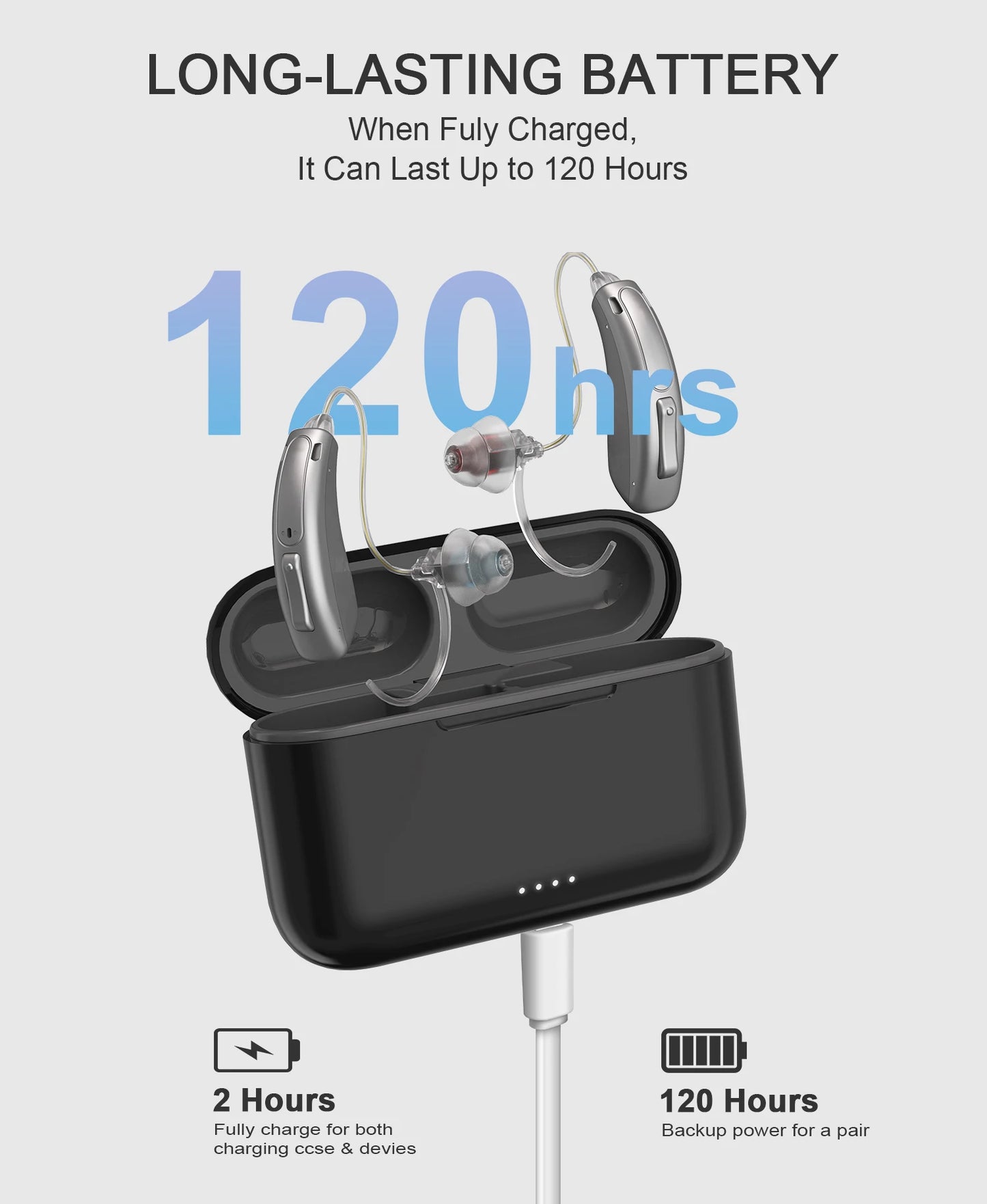 Bluetooth Hearing Aid – 16-Channel Rechargeable with Noise Cancelling
