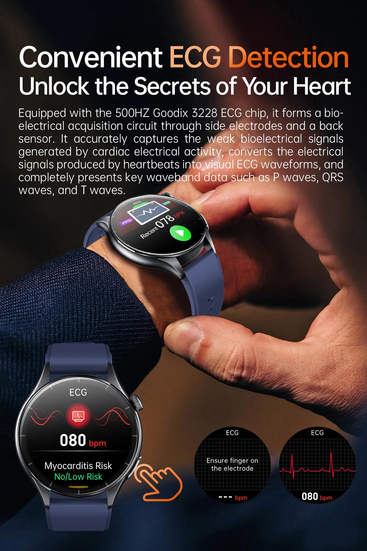 2025 ECG+PPG Health Smartwatch for Men & Women
