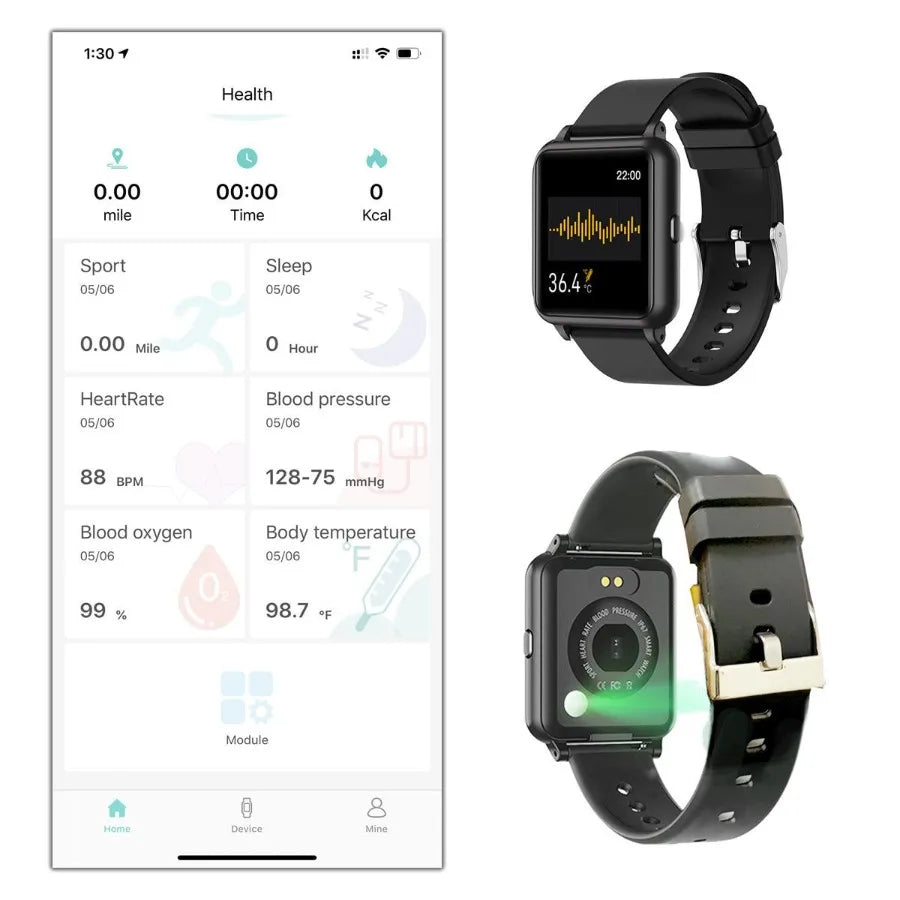 Smartwatch with Oximeter – Thermometer, Pulse & Activity Tracker