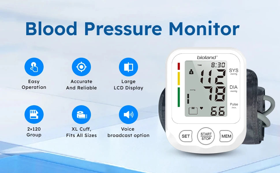 Digital Upper Arm Blood Pressure Monitor – Automatic BP & Heart Rate