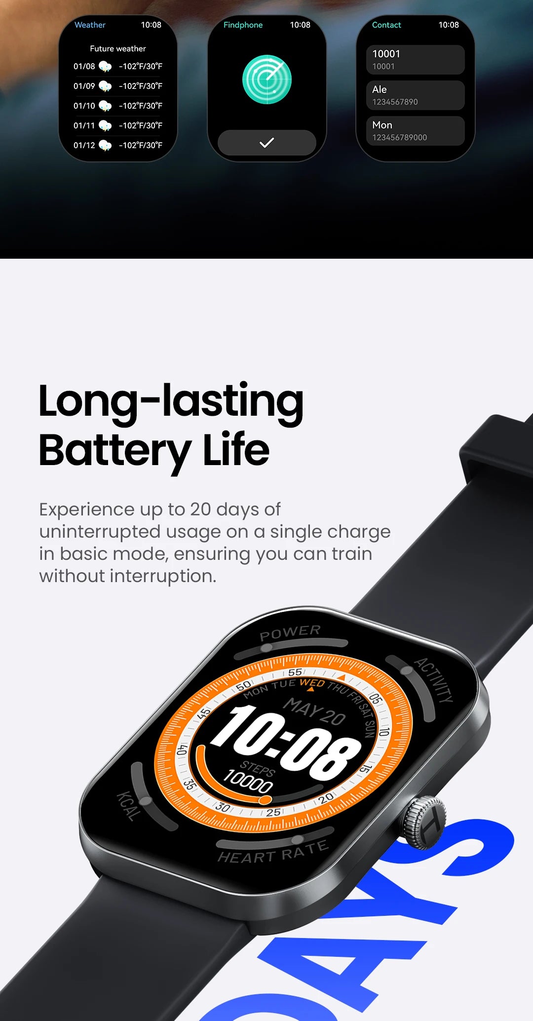 Watch S6 Smartwatch 2.01" HD Display