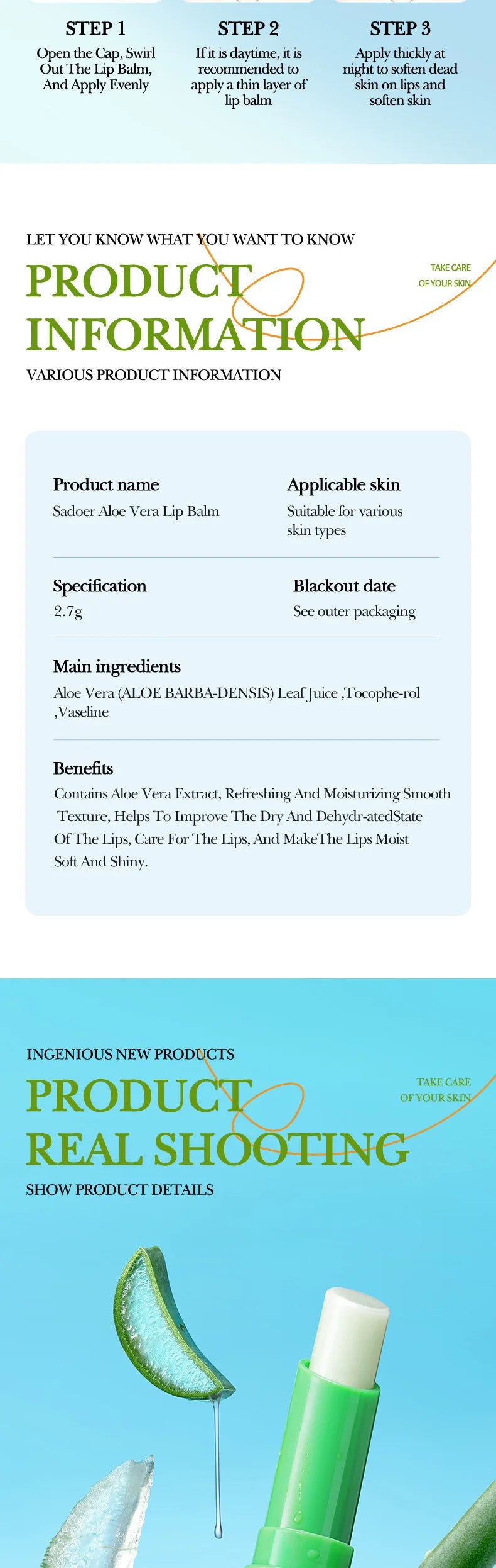 Aloe Lip Balm – Nourishing & Hydrating Lip Care