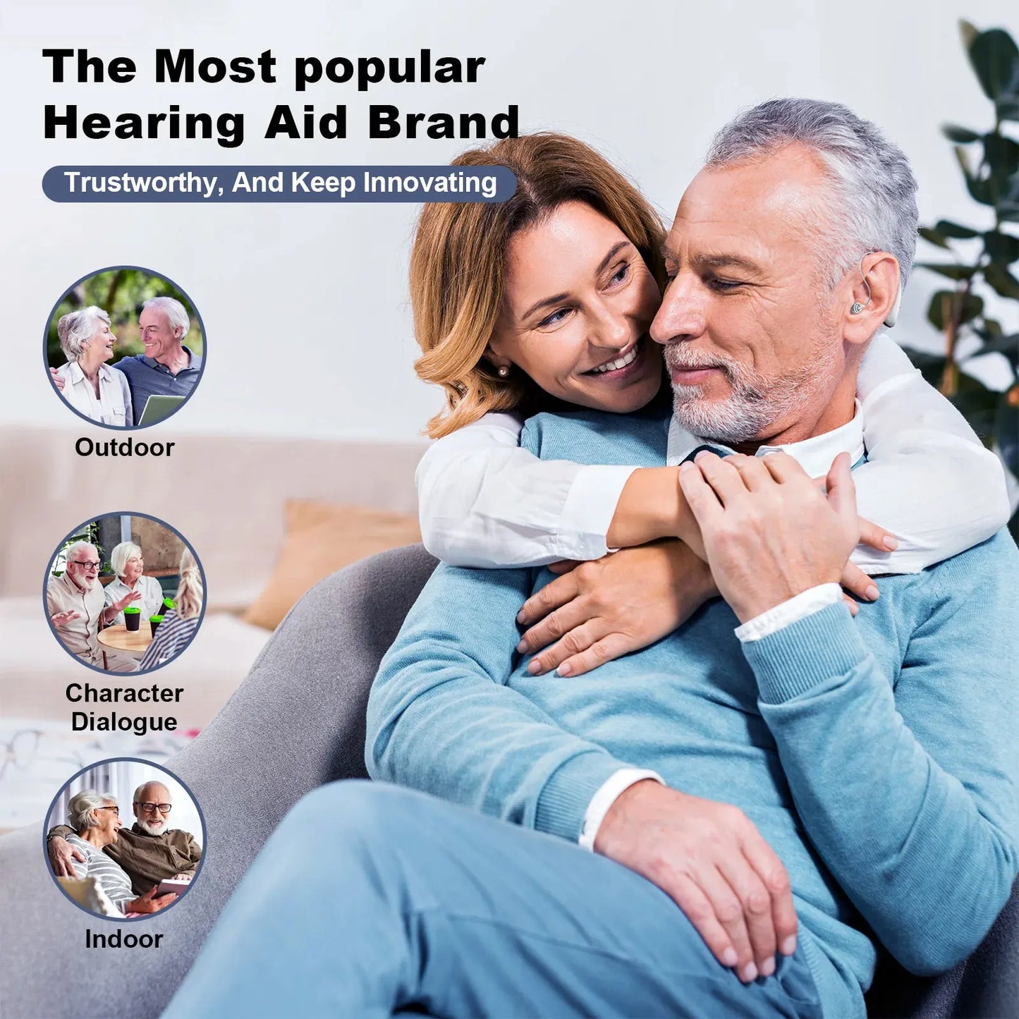 Bluetooth Hearing Aid – 16-Channel Rechargeable with Noise Cancelling