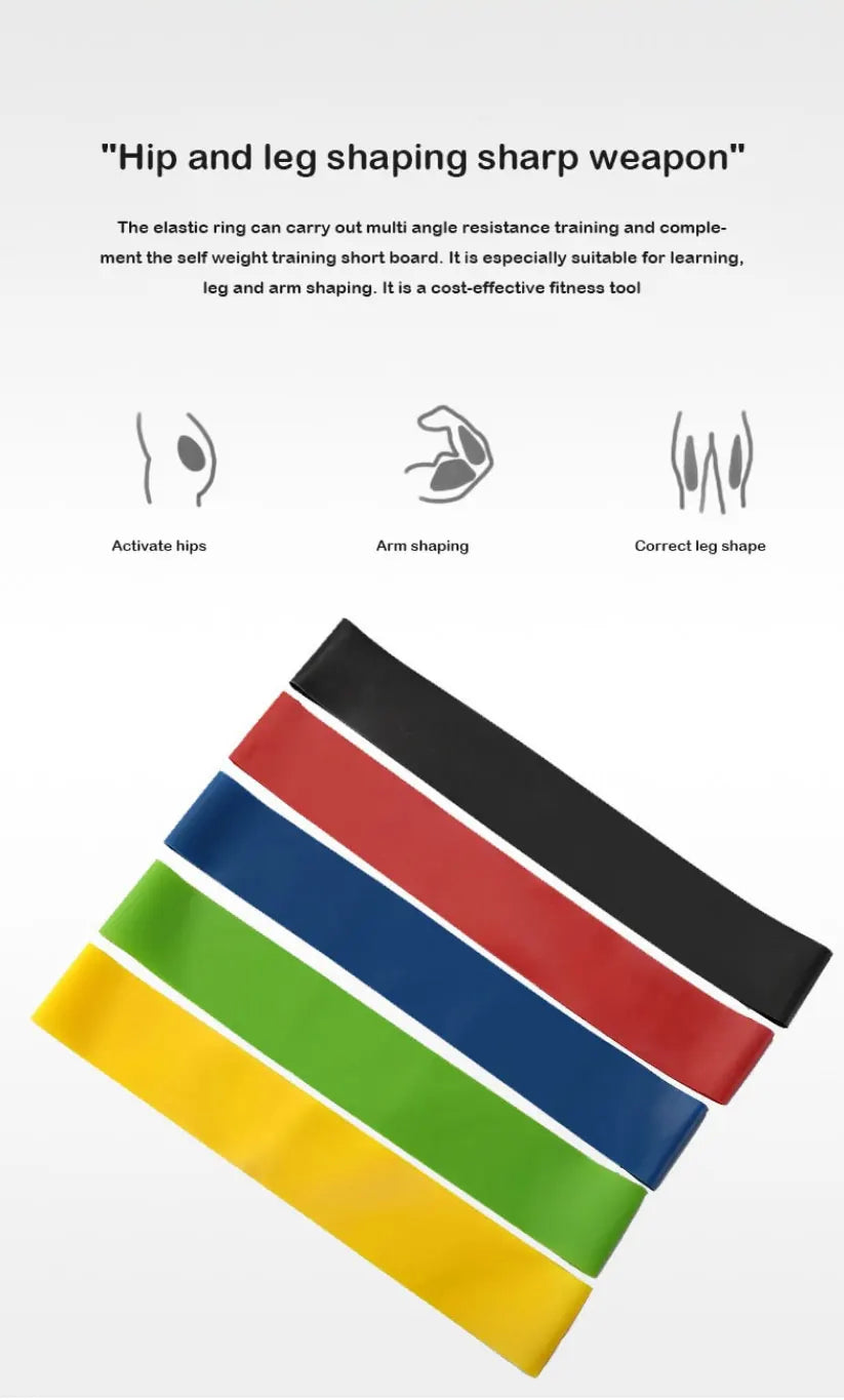 5pcs Yoga Resistance Bands – Elastic Fitness & Stretching Belts