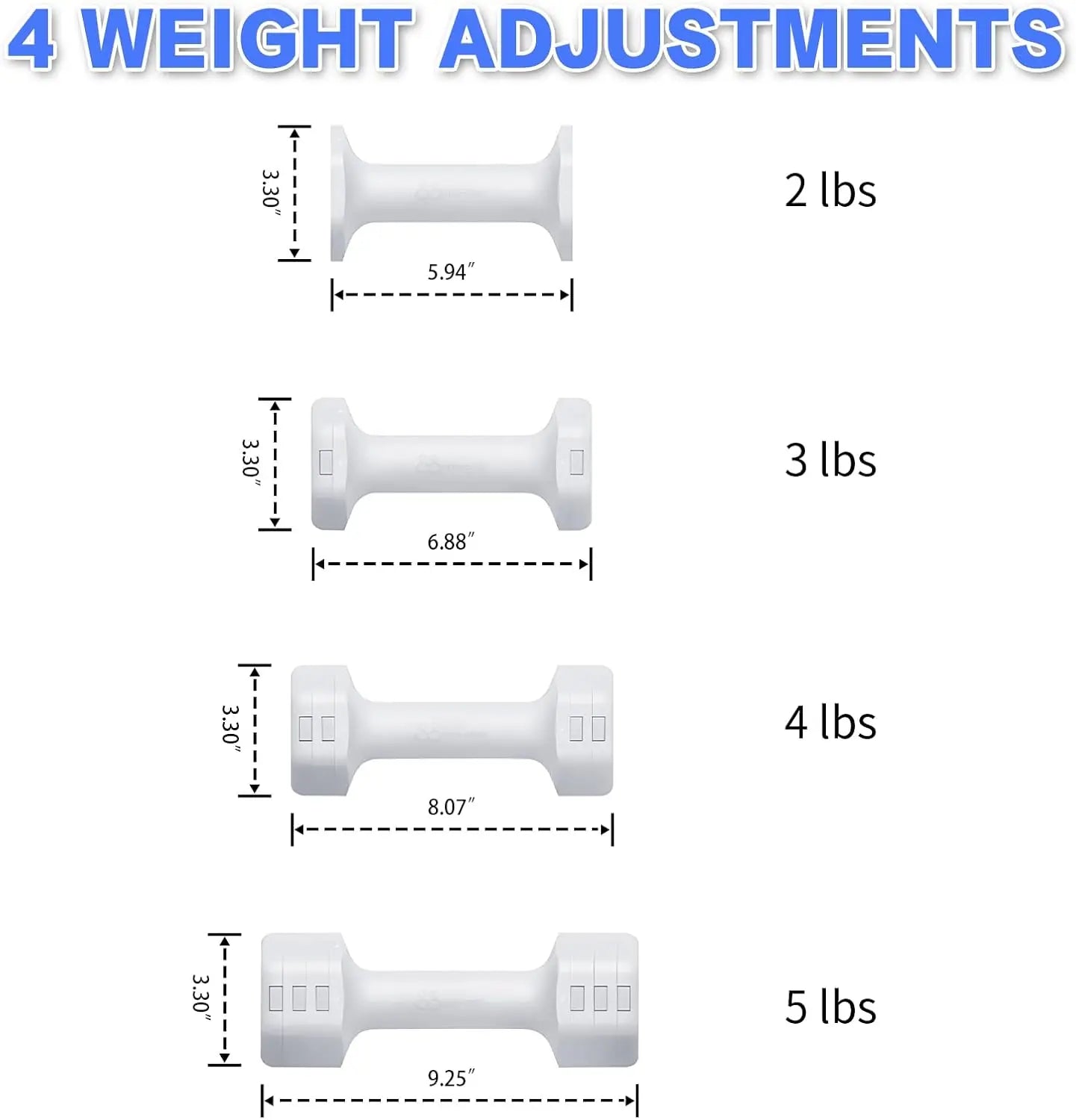 Adjustable Dumbbells Set – 2–5lb Free Weights for Home Gym