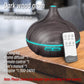 500ml Wood Grain Aromatherapy Diffuser – Ultrasonic Humidifier with Remote