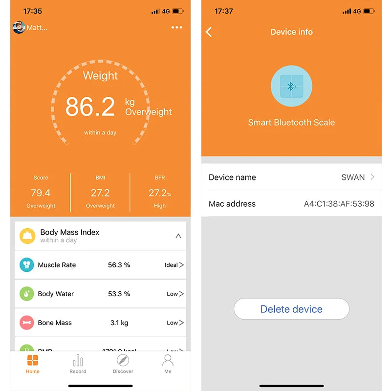 Bluetooth Body Fat Scale – Smart Weight & BMR Monitor