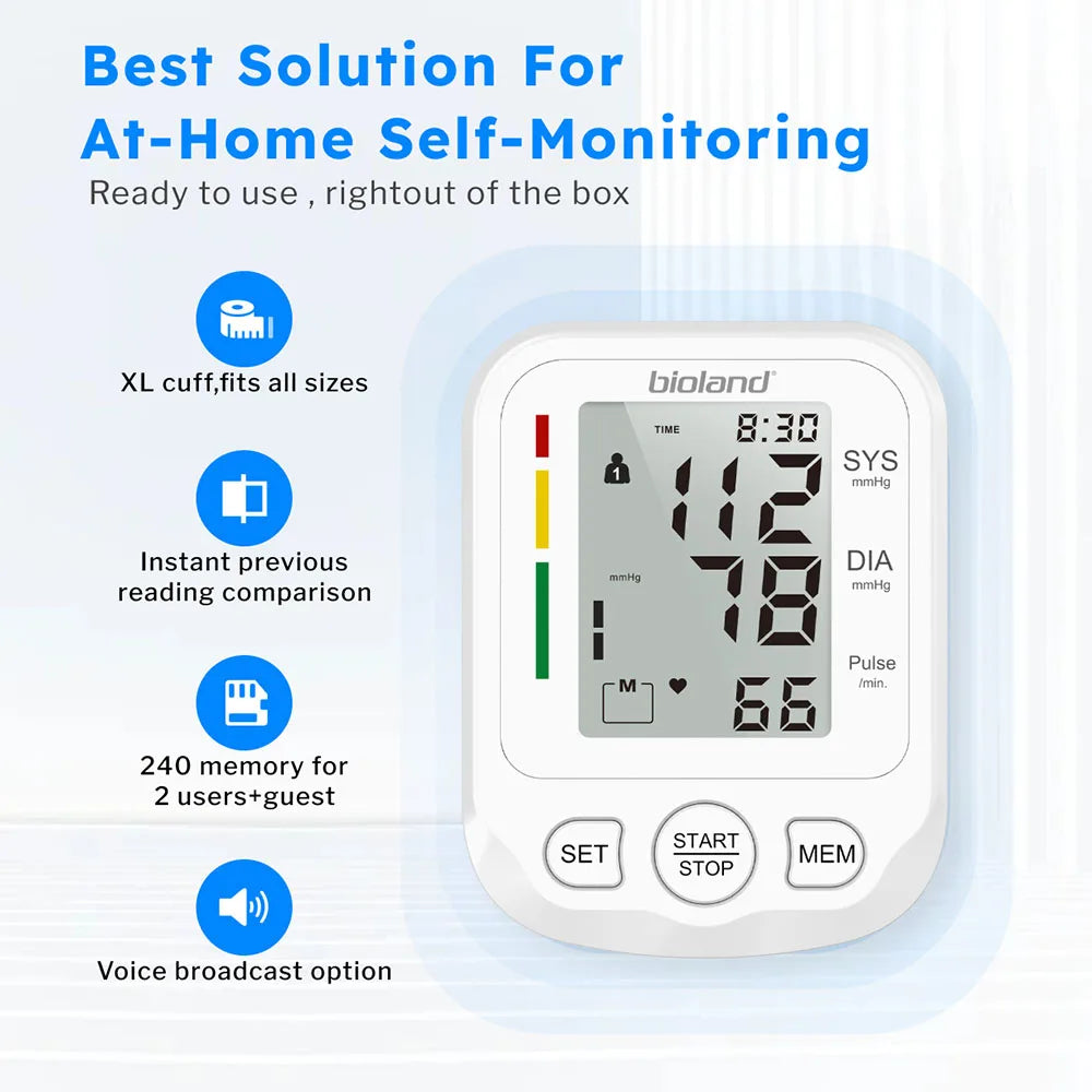Digital Upper Arm Blood Pressure Monitor – Automatic BP & Heart Rate