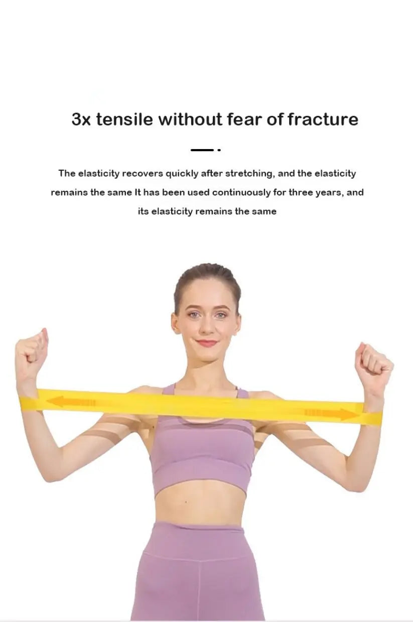 5pcs Yoga Resistance Bands – Elastic Fitness & Stretching Belts