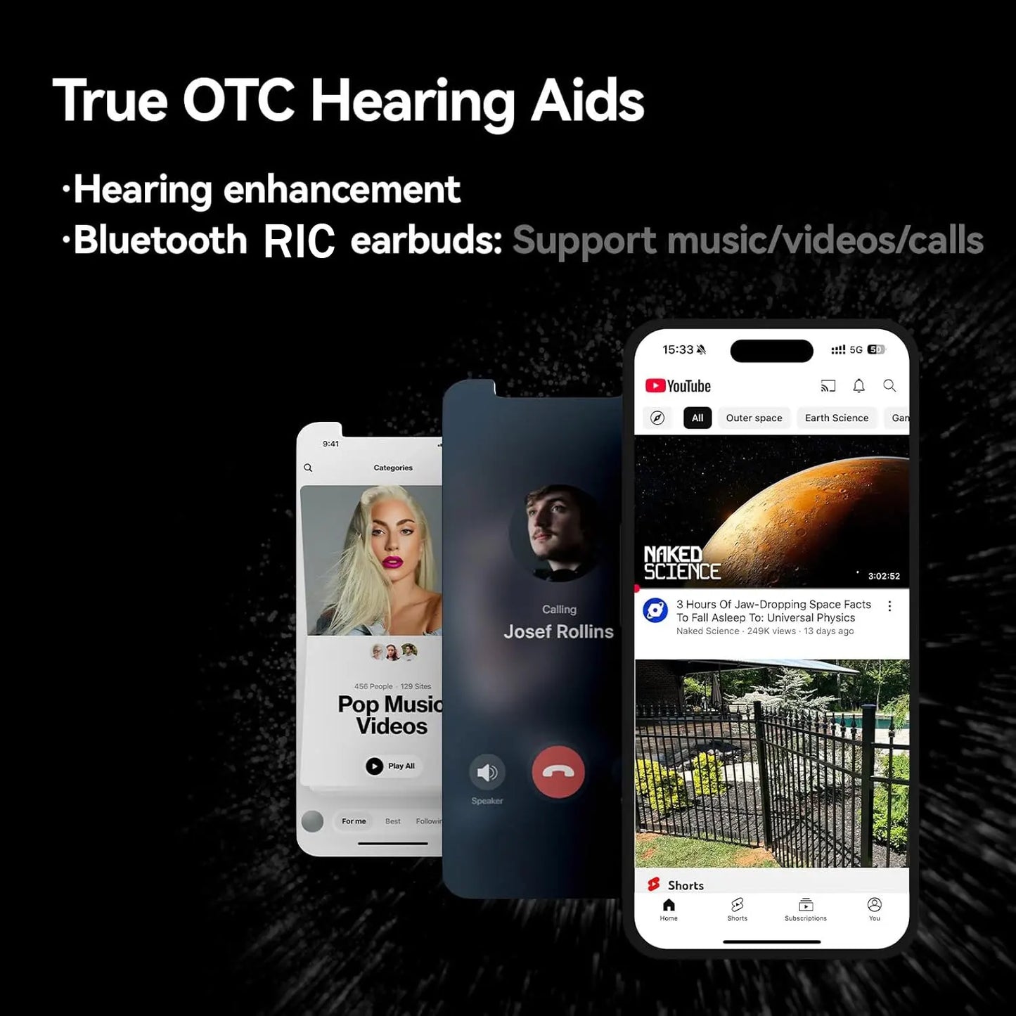 Bluetooth Hearing Aid – 16-Channel Rechargeable with Noise Cancelling