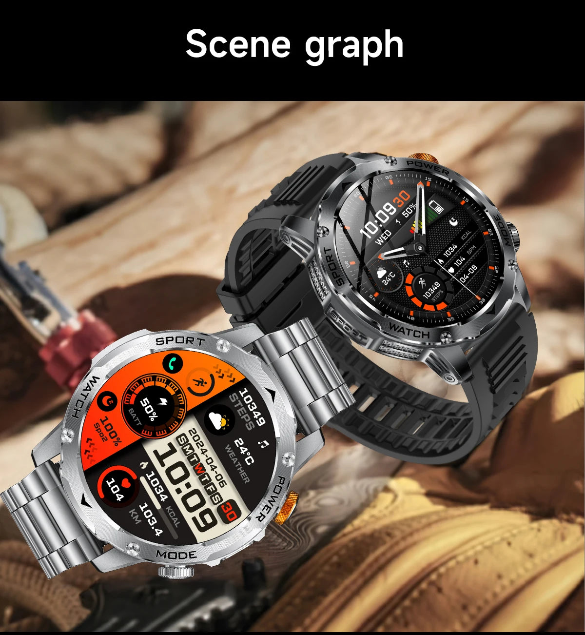 Men’s Smartwatch Large Battery Waterproof Fitness