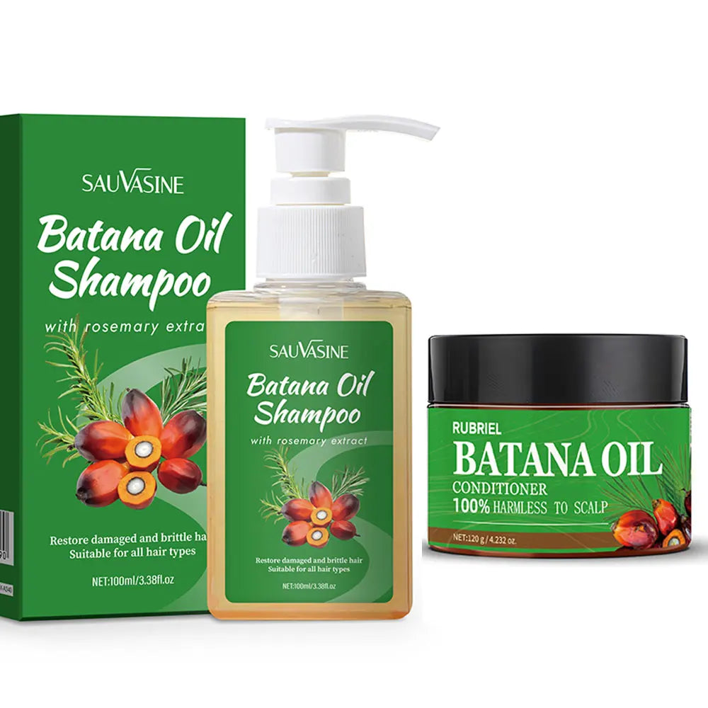Batana Oil Shampoo & Conditioner – Anti-Hair Loss & Hair Strengthening