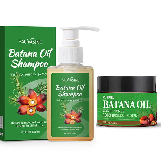 Batana Oil Shampoo & Conditioner – Anti-Hair Loss & Hair Strengthening