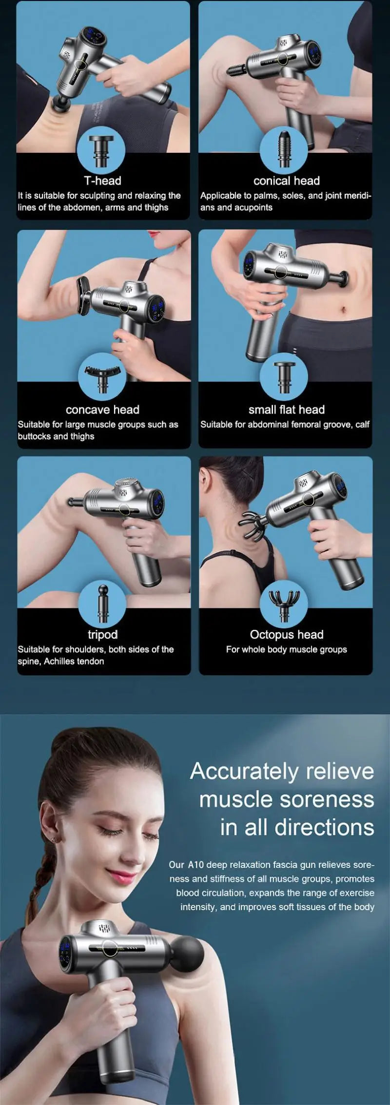 Portable Fascia Massage Gun – Deep Muscle Relaxation & Fitness