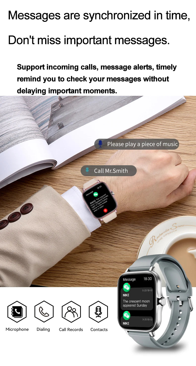 2025 Smartwatch – Full Touch Fitness & Bluetooth Call Watch