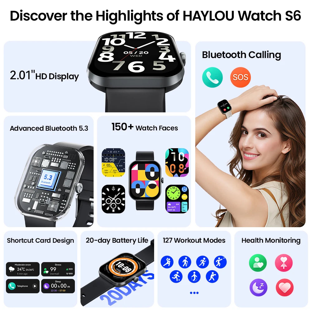 Watch S6 Smartwatch 2.01" HD Display