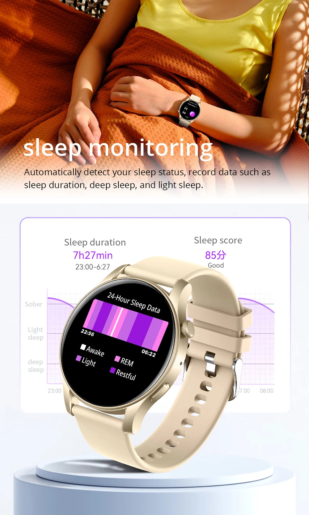 V73 AMOLED Bluetooth Call Smartwatch 2024