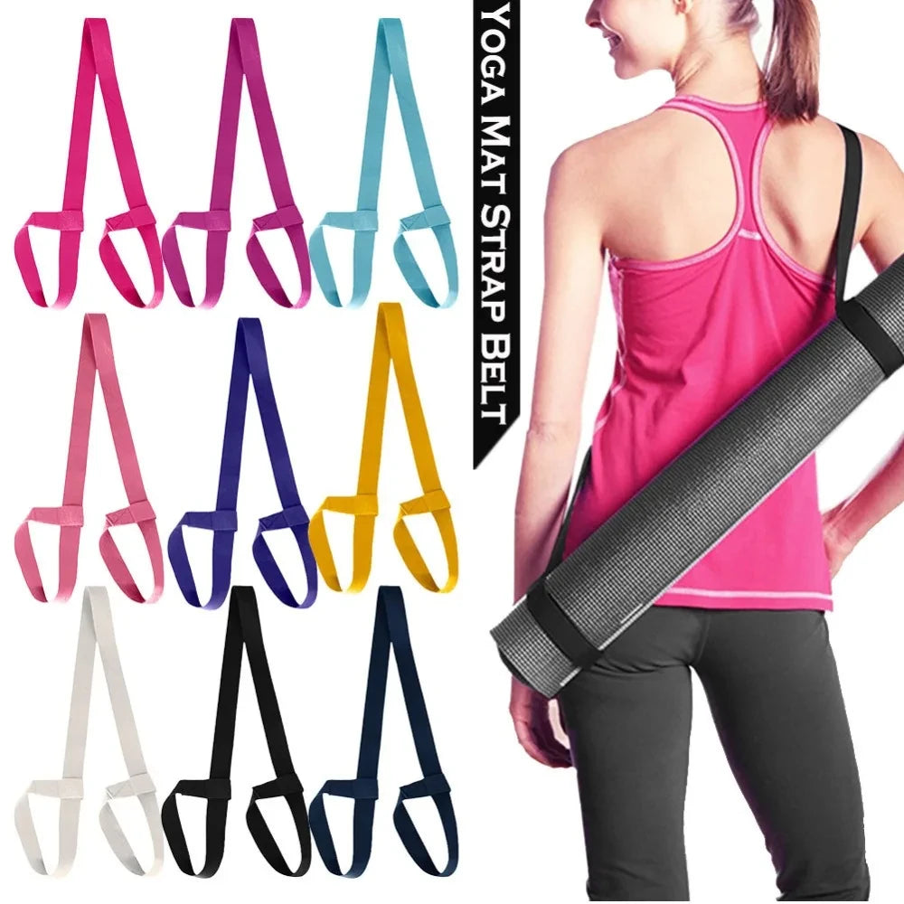 Adjustable Yoga Mat Strap – Elastic Fitness & Carry Belt