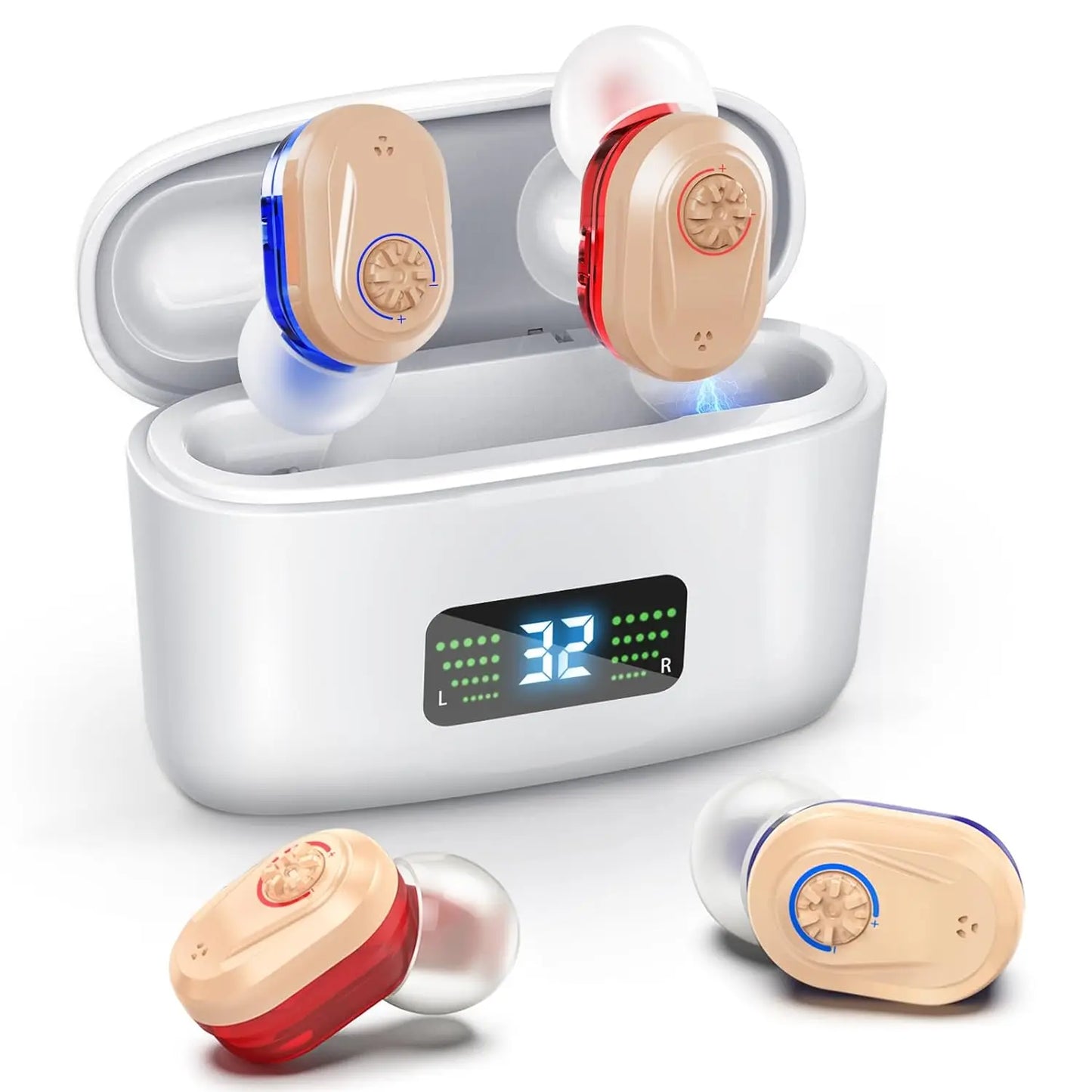 Wireless Noise-Cancelling Hearing Aid – HD Display for Seniors