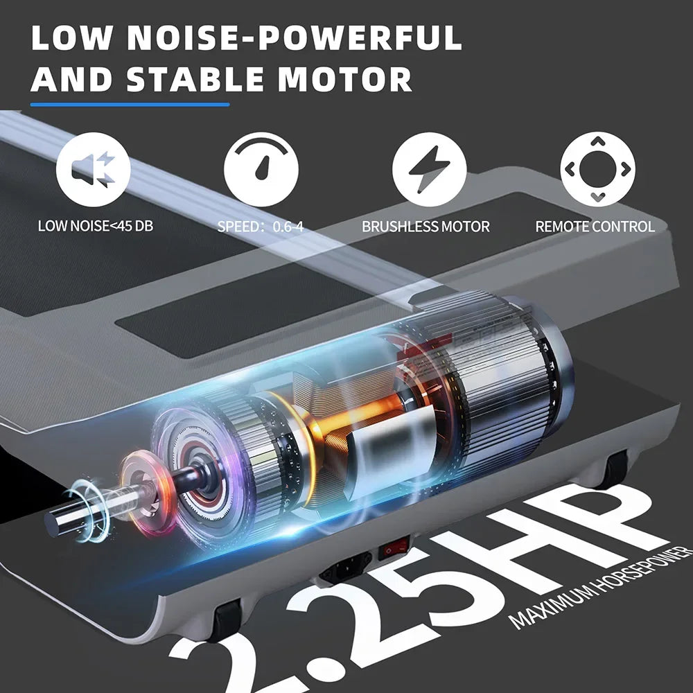 High-Efficiency Brushless Treadmill – LED Display & Countdown Modes