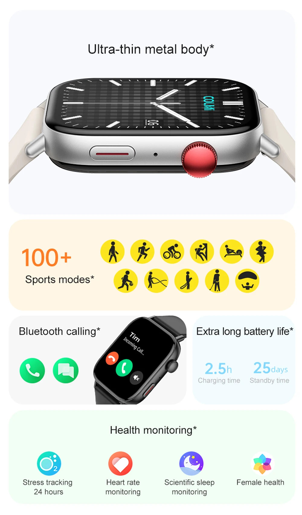 C8 Max Voice Calling Smartwatch 1.93" Display