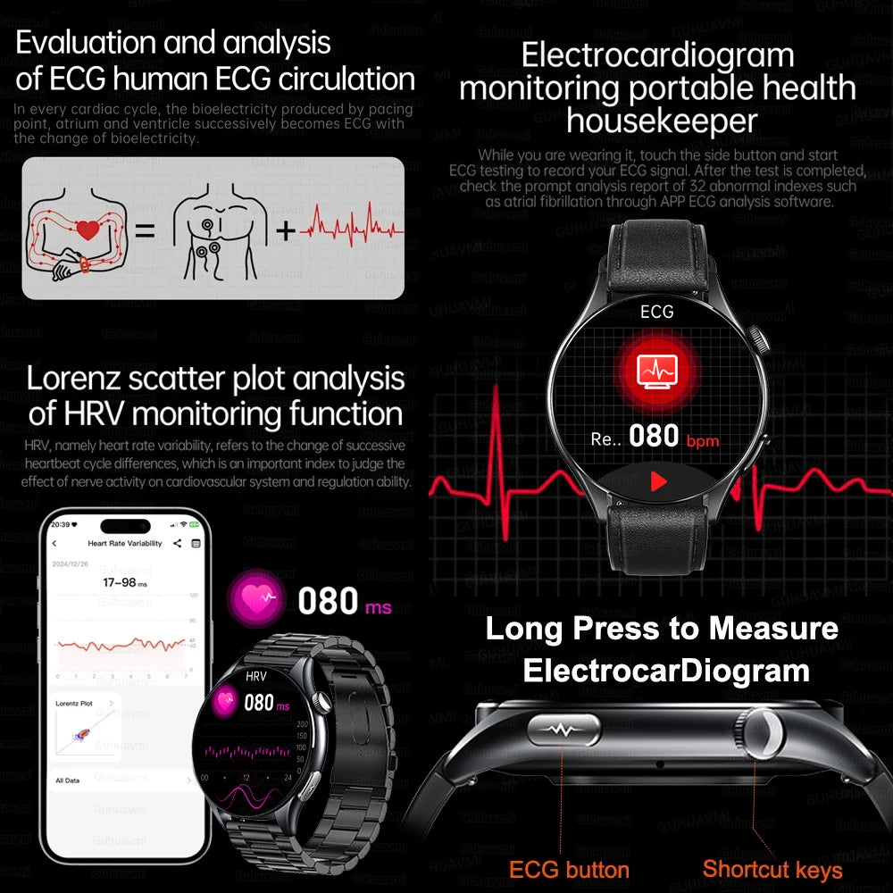 2025 ECG+PPG Health Smartwatch for Men & Women