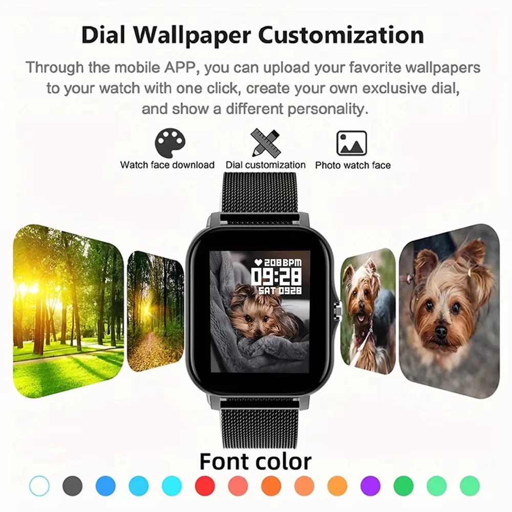2025 Smartwatch – Full Touch Fitness & Bluetooth Call Watch