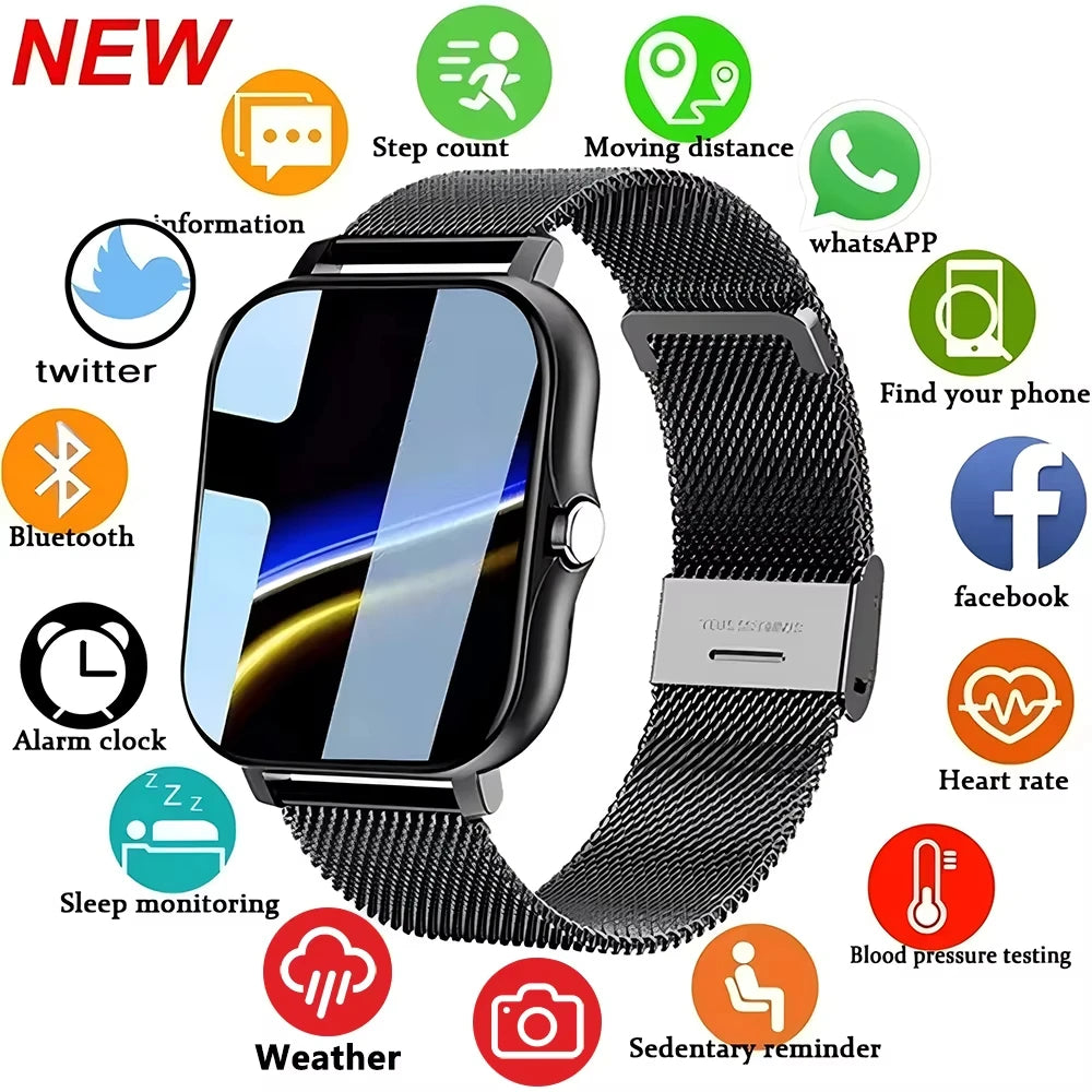 2025 Smartwatch – Full Touch Fitness & Bluetooth Call Watch